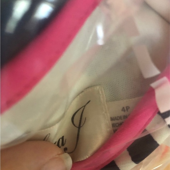 Eliza J Geometric Shift Dress Navy Hot Pink 4 Petite 4P A - Picture 5 of 6